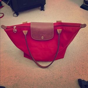 Red Medium Longchamp Tote